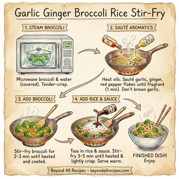Garlic Ginger Broccoli Rice Stir-Fry instructions