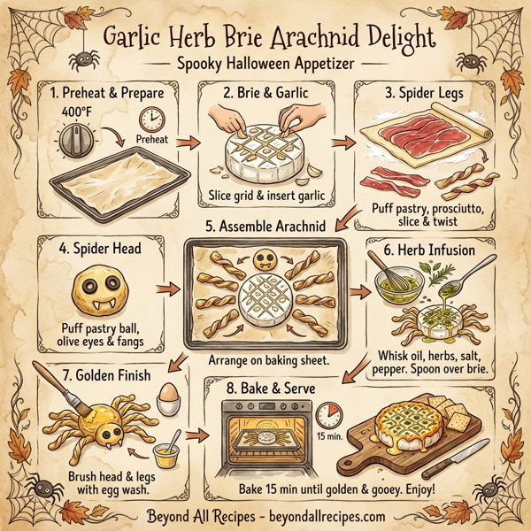 Garlic Herb Brie Arachnid Delight instructions