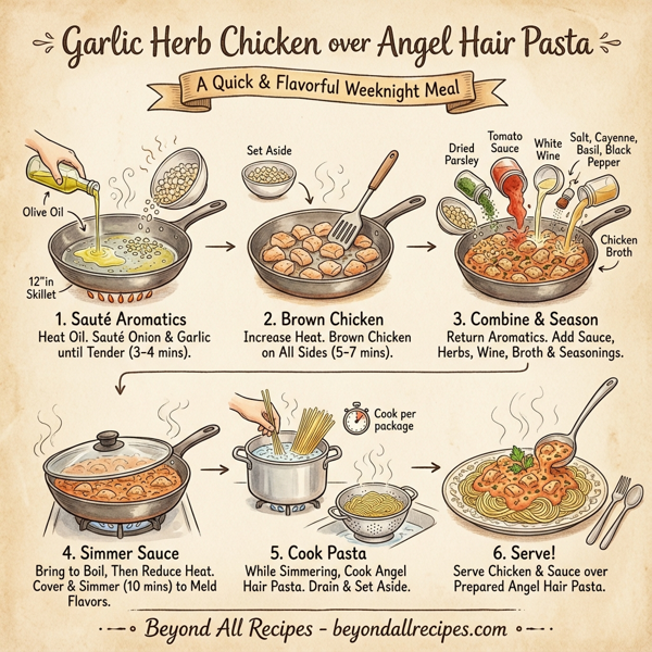 Garlic Herb Chicken over Angel Hair Pasta instructions