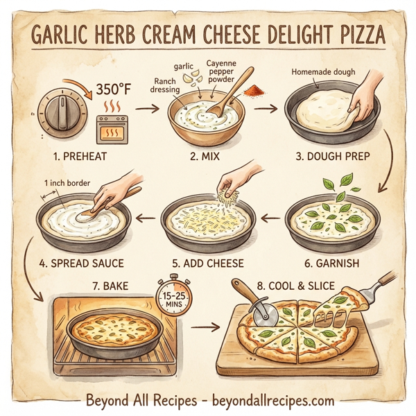 Garlic Herb Cream Cheese Delight Pizza instructions