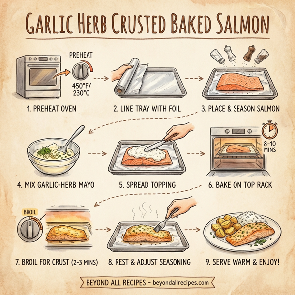 Garlic Herb Crusted Baked Salmon instructions