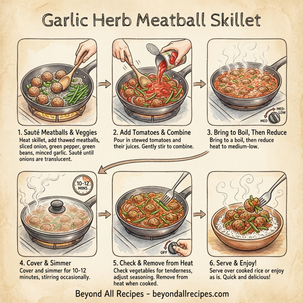 Garlic Herb Meatball Skillet instructions