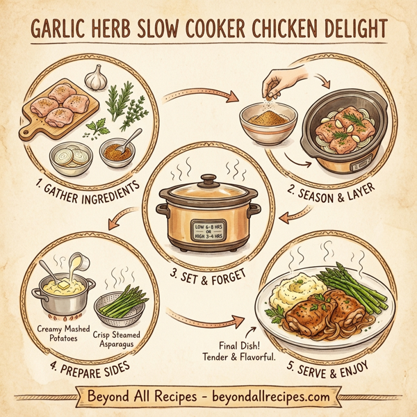 Garlic Herb Slow Cooker Chicken Delight instructions