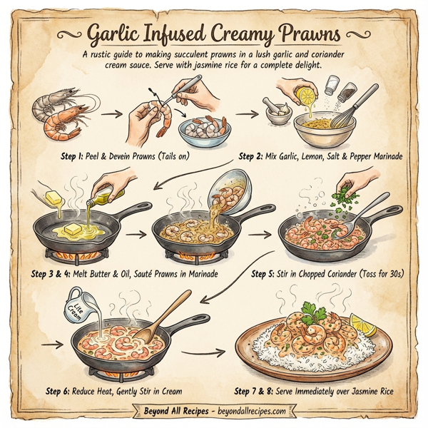 Garlic Infused Creamy Prawns instructions
