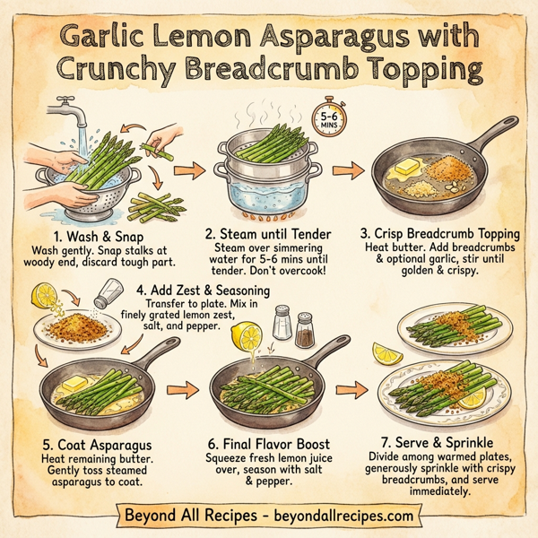 Garlic Lemon Asparagus with Crunchy Breadcrumb Topping instructions