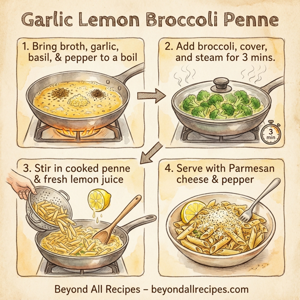 Garlic Lemon Broccoli Penne instructions