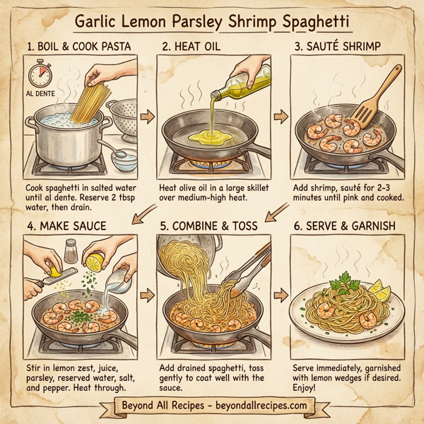 Garlic Lemon Parsley Shrimp Spaghetti instructions