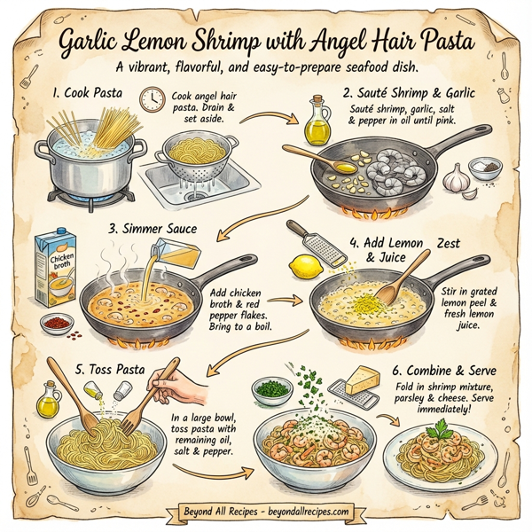 Garlic Lemon Shrimp with Angel Hair Pasta instructions