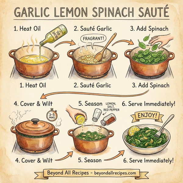 Garlic Lemon Spinach Sauté instructions