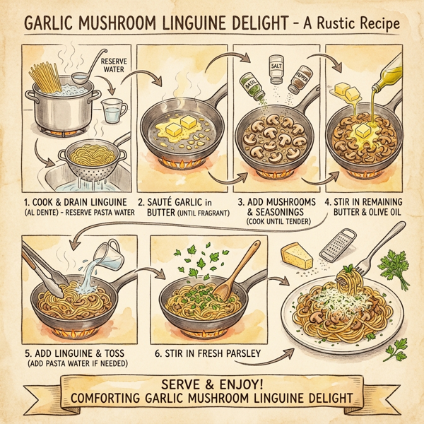 Garlic Mushroom Linguine Delight instructions