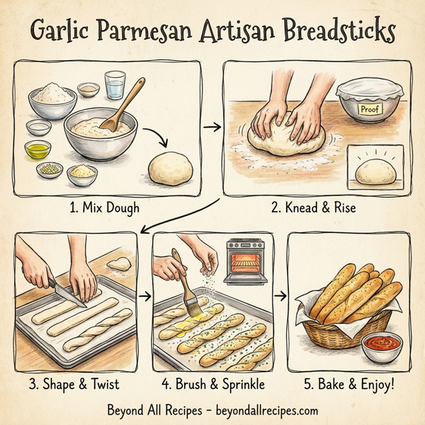 Garlic Parmesan Artisan Breadsticks instructions