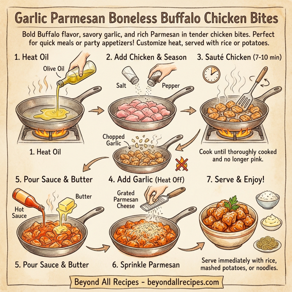 Garlic Parmesan Boneless Buffalo Chicken Bites instructions