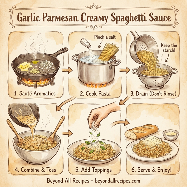 Garlic Parmesan Creamy Spaghetti Sauce instructions
