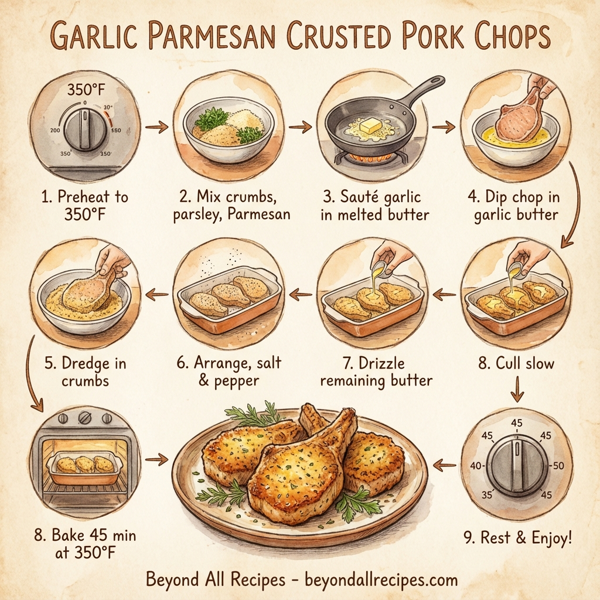 Garlic Parmesan Crusted Pork Chops instructions