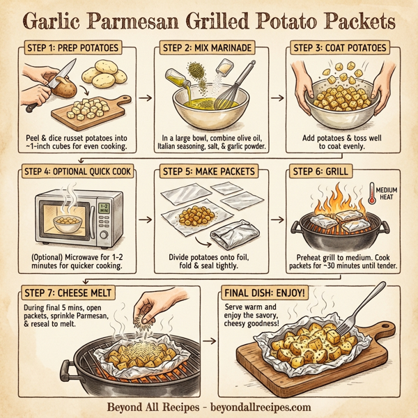Garlic Parmesan Grilled Potato Packets instructions