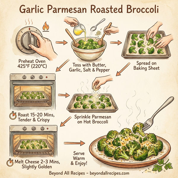 Garlic Parmesan Roasted Broccoli instructions