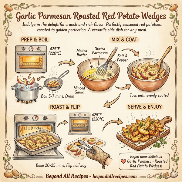 Garlic Parmesan Roasted Red Potato Wedges instructions