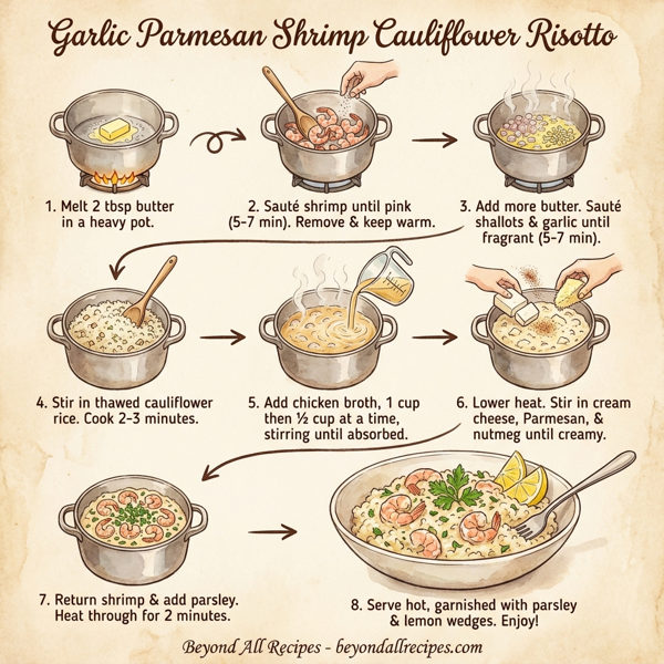 Garlic Parmesan Shrimp Cauliflower Risotto instructions