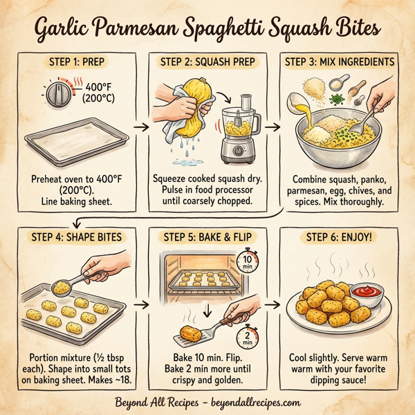 Garlic Parmesan Spaghetti Squash Bites instructions