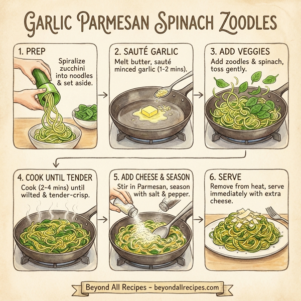 Garlic Parmesan Spinach Zoodles instructions