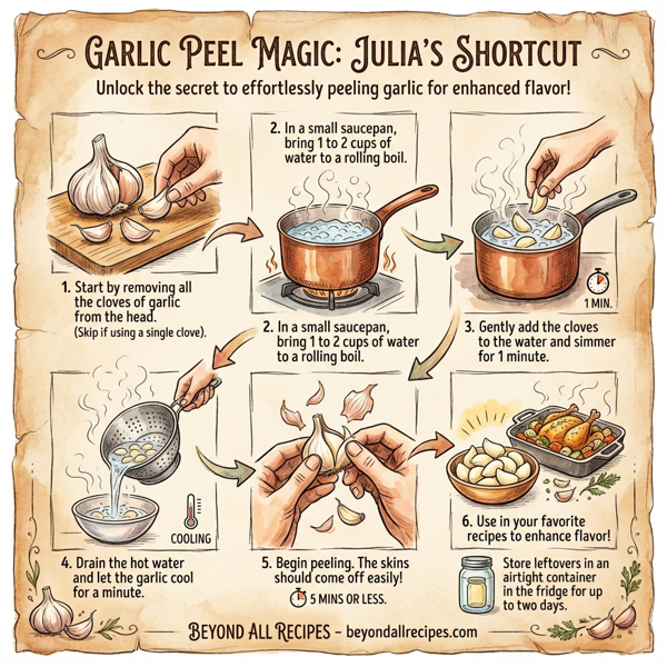 Garlic Peel Magic: Julia's Shortcut instructions