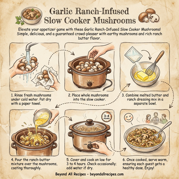 Garlic Ranch-Infused Slow Cooker Mushrooms instructions