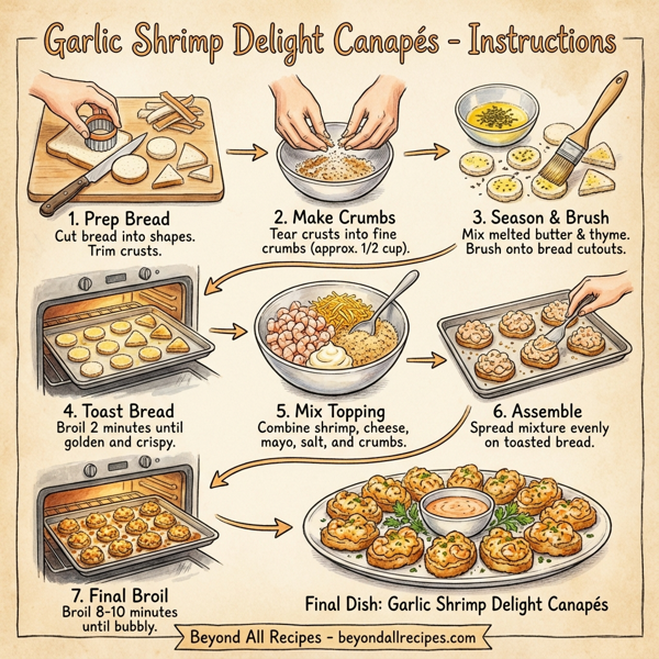 Garlic Shrimp Delight Canapés instructions