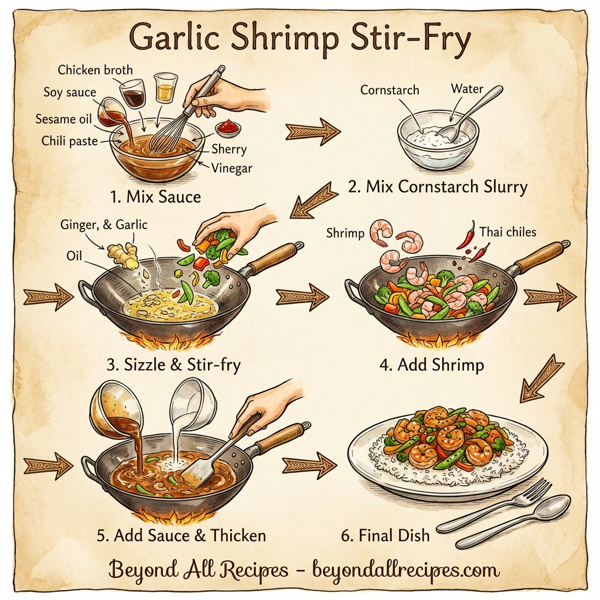 Garlic Shrimp Stir-Fry with Colorful Veggies instructions