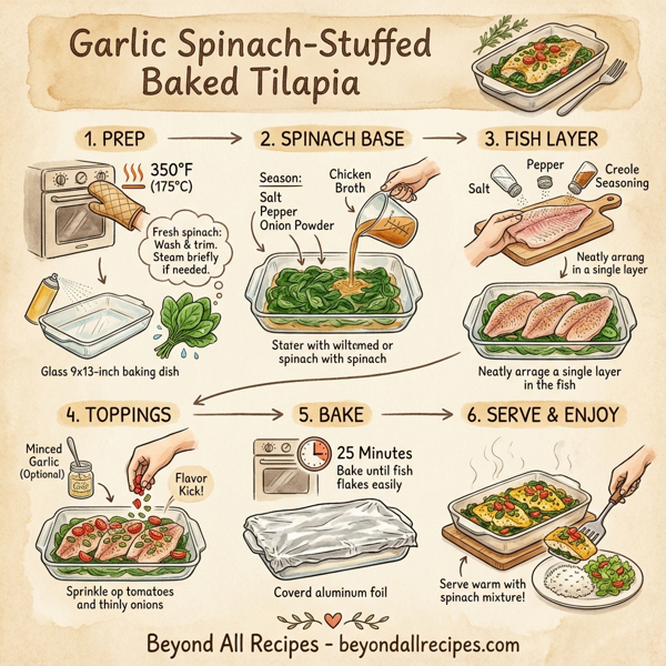 Garlic Spinach-Stuffed Baked Tilapia instructions