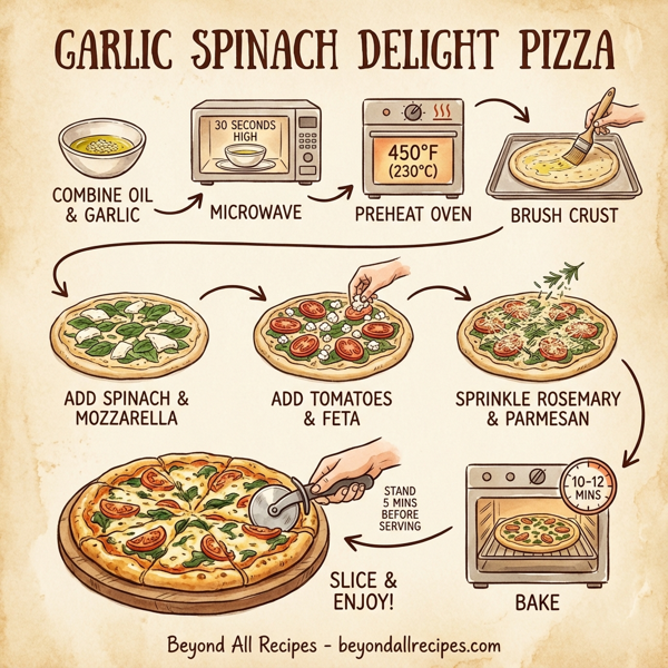 Garlic Spinach Delight Pizza instructions
