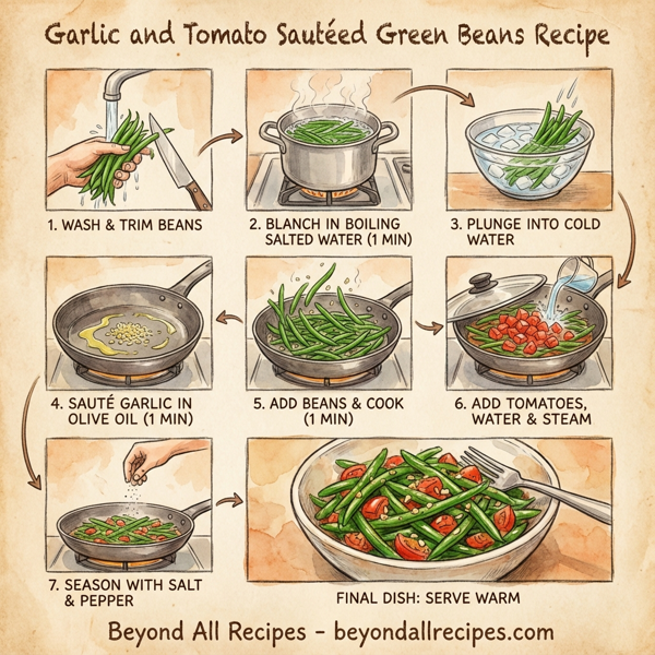 Garlic and Tomato Sautéed Green Beans instructions