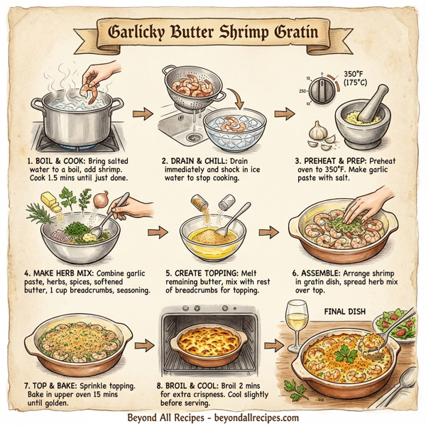 Garlicky Butter Shrimp Gratin instructions