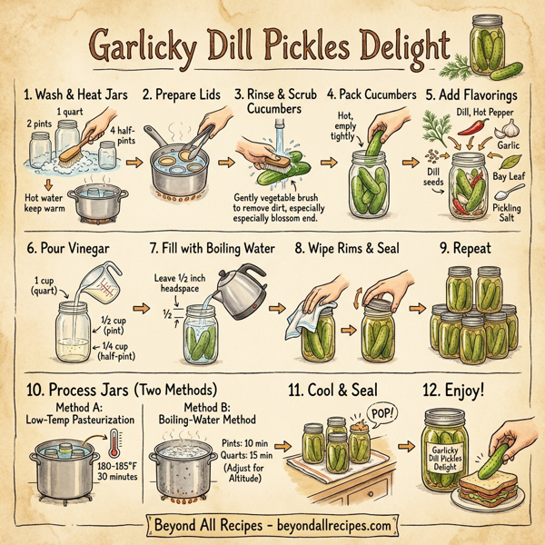 Garlicky Dill Pickles Delight instructions