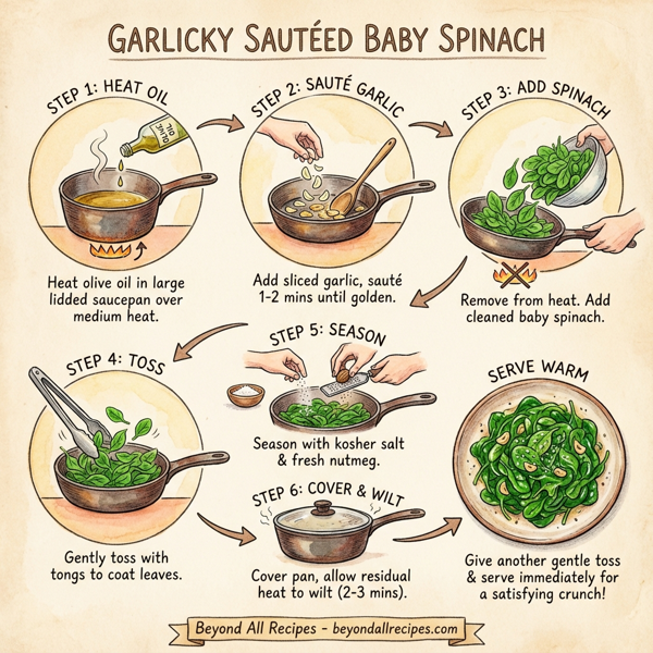 Garlicky Sautéed Baby Spinach instructions