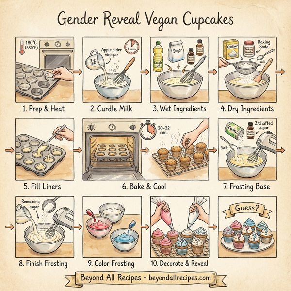 Gender Reveal Vegan Cupcakes instructions
