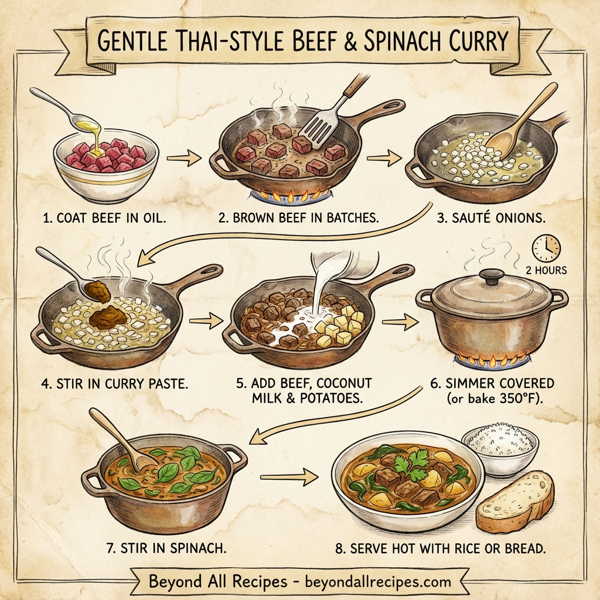 Gentle Thai-Style Beef and Spinach Curry instructions