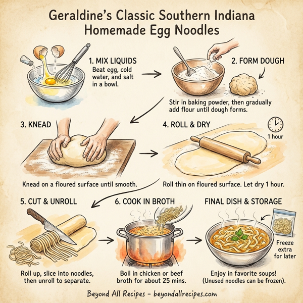 Geraldine's Classic Southern Indiana Homemade Egg Noodles instructions