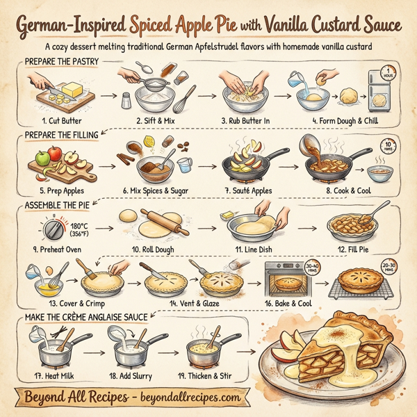 German-Inspired Spiced Apple Pie with Vanilla Custard Sauce instructions