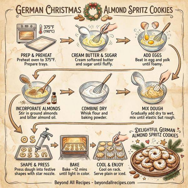 German Christmas Almond Spritz Cookies instructions