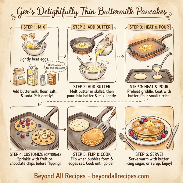 Ger's Delightfully Thin Buttermilk Pancakes instructions