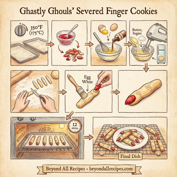 Ghastly Ghouls' Severed Finger Cookies instructions