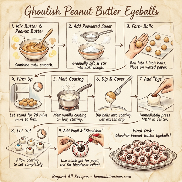 Ghoulish Peanut Butter Eyeballs instructions