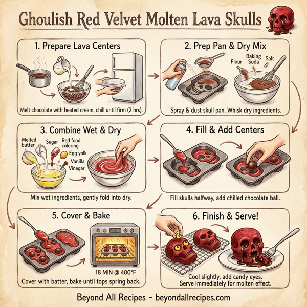 Ghoulish Red Velvet Molten Lava Skulls instructions