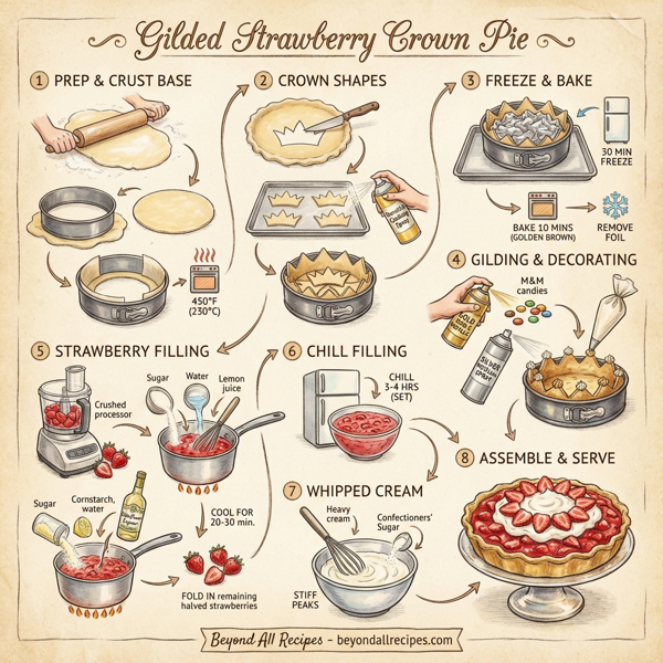 Gilded Strawberry Crown Pie instructions