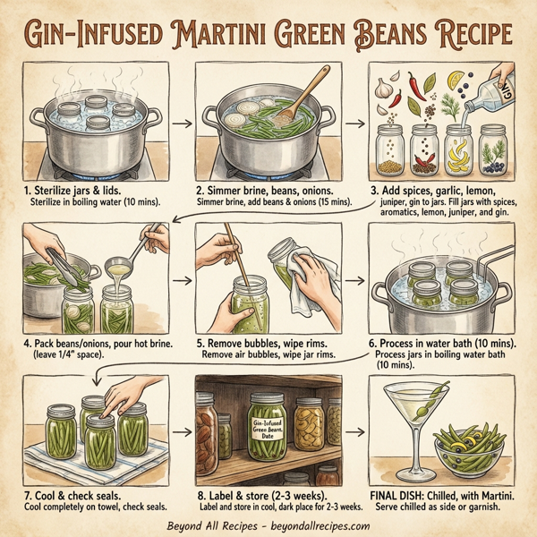 Gin-Infused Martini Green Beans instructions