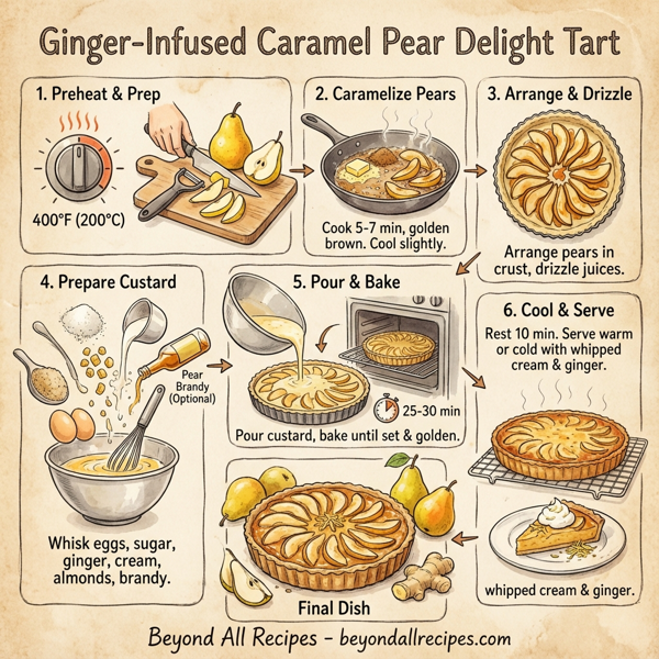 Ginger-Infused Caramel Pear Delight Tart instructions