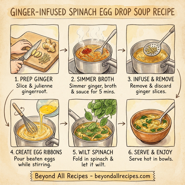 Ginger-Infused Spinach Egg Drop Soup instructions