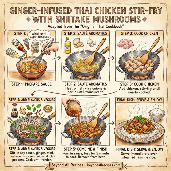 Ginger-Infused Thai Chicken Stir-Fry with Shiitake Mushrooms instructions