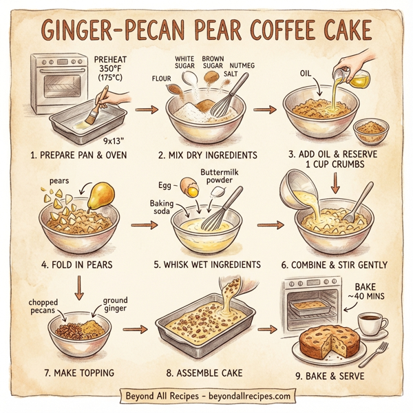 Ginger-Pecan Pear Coffee Cake instructions