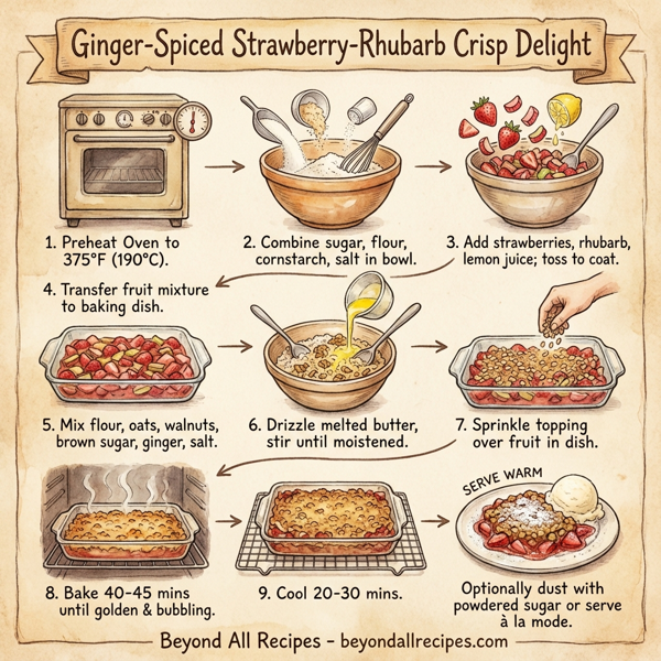 Ginger-Spiced Strawberry-Rhubarb Crisp Delight instructions